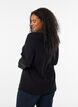Hienoneuletakki kangasp&auml;&auml;llysteisill&auml; napeilla, Musta, Model image number 2
