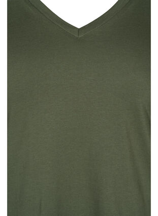 T-paita ekologisesta puuvillasta v-aukolla, Thyme, Packshot image number 2