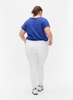 Korkeavyötäröiset super slim Amy-farkut, White, Model image number 1