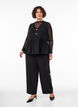 Hihaton peplum-pusero koristenapeilla, Musta, Model image number 1
