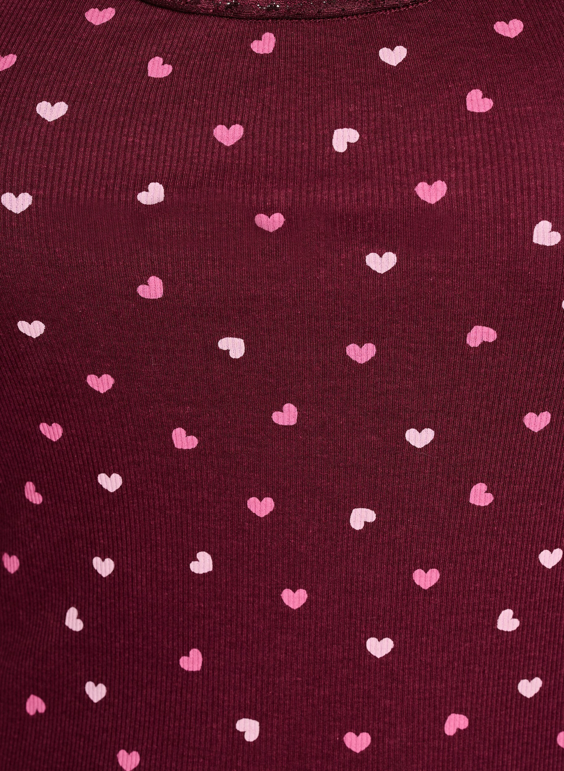 Zizzi Toppi, jossa on painatus ja pitsireunus, Punainen, Packshot image number 2