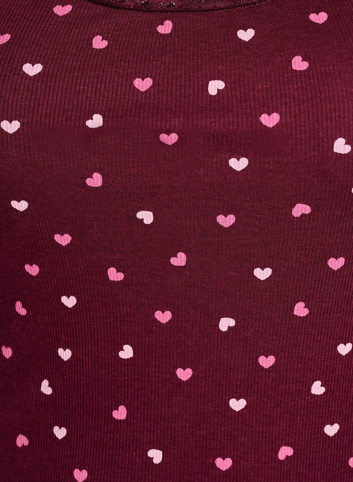 Toppi, jossa on painatus ja pitsireunus, Punainen, Packshot image number 2