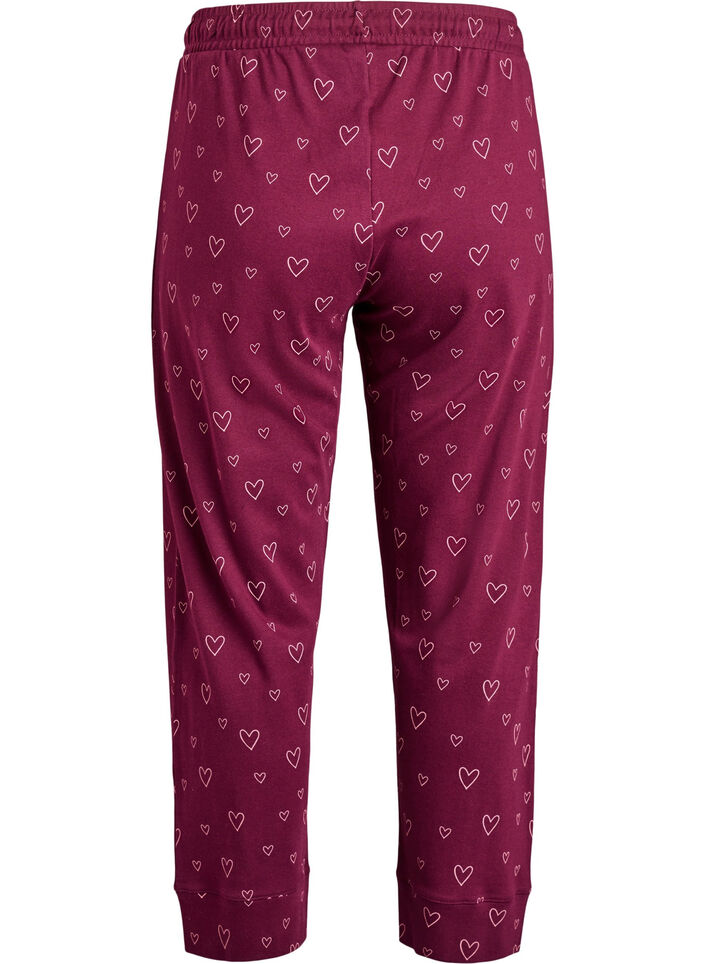Puuvillapjama -housut korkealla vy&ouml;t&auml;r&ouml;ll&auml;, Punainen, Packshot image number 1