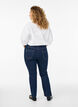 Slim fit Vilma-farkut korkealla vy&ouml;t&auml;r&ouml;ll&auml;, Sininen, Model image number 1