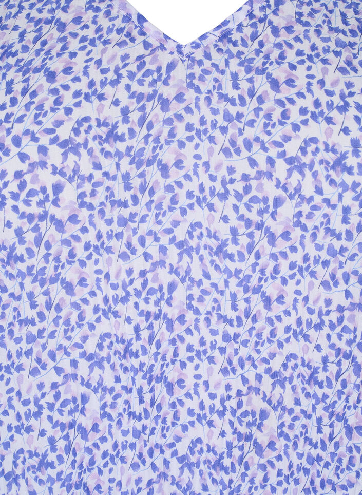 Laskostettu kukkakuvioinen pusero, Small Flower AOP, Packshot image number 2