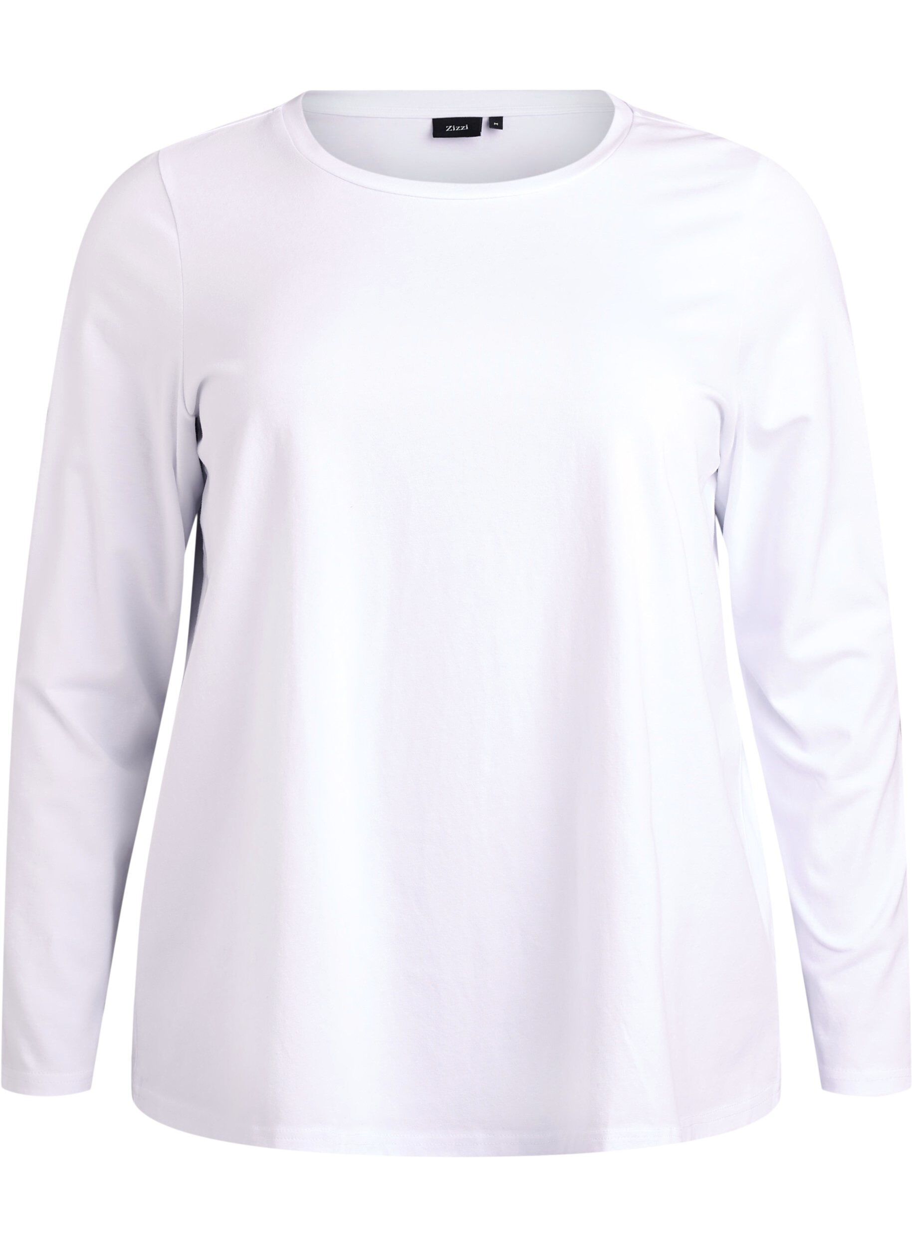 ZizziPerus jersey-paita pitkill&auml; hihoilla, Valkoinen, Packshot image number 0