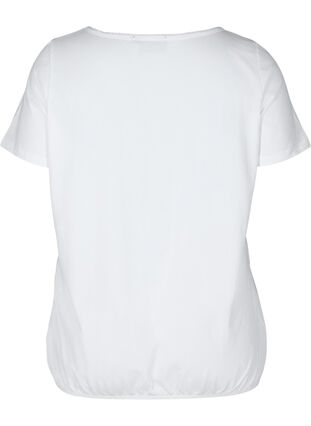Lyhythihainen t-paita pyöreällä pääntiellä ja pitsireunuksella , Bright White, Packshot image number 1