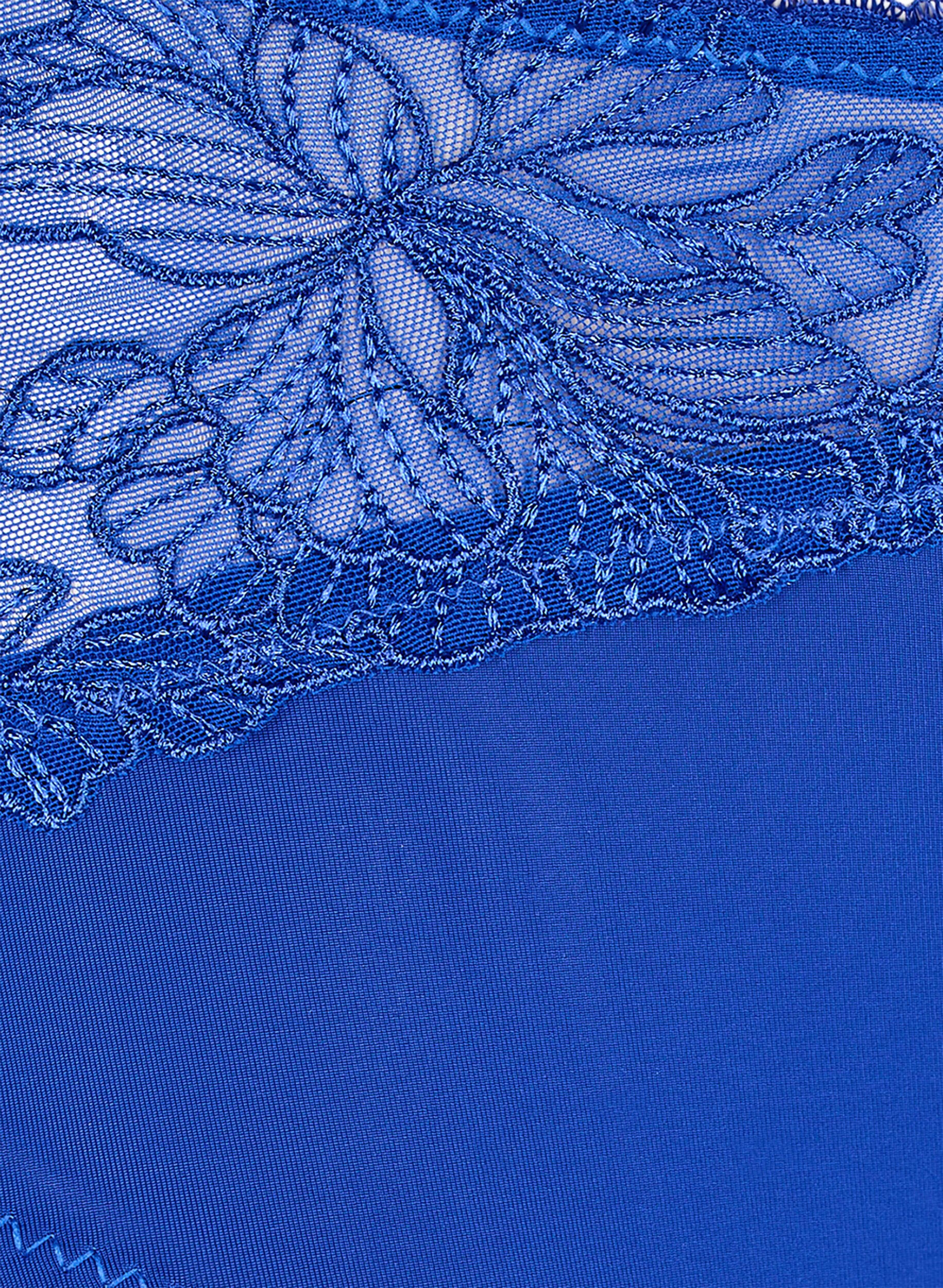 Zizzi Mikrokuitu alushousut kukkapitsill&auml;, Sininen, Packshot image number 2