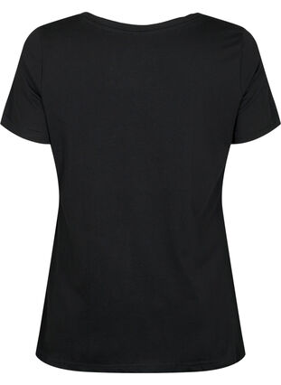 Lyhythihainen puuvillainen t-paita, Black SOLD, Packshot image number 1