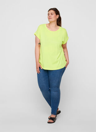 Neonvärinen t-paita puuvillasta, Neon Lime, Model image number 2
