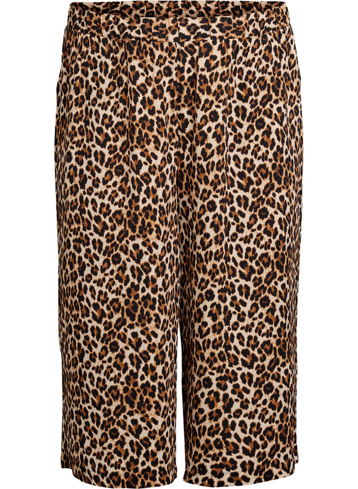 Culottes-housut kuosilla, Vihre&auml;, Packshot image number 0