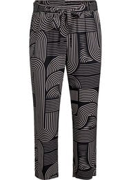 Korkeavyötäröiset viskoosihousut, Musta