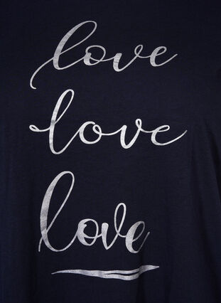 Lyhythihainen puuvillainen t-paita painatuksella, Night Sky Love Love, Packshot image number 2