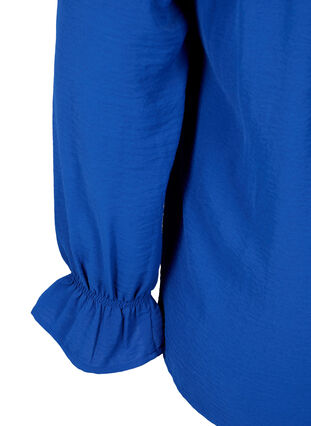 V-pääntie pitsi-blouse pitkillä hihoilla, Mazarine Blue, Packshot image number 3