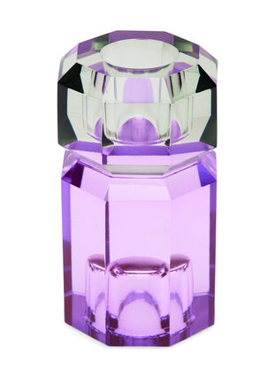 Kynttilänjalka kristallista, Olive/Violet, Packshot image number 1
