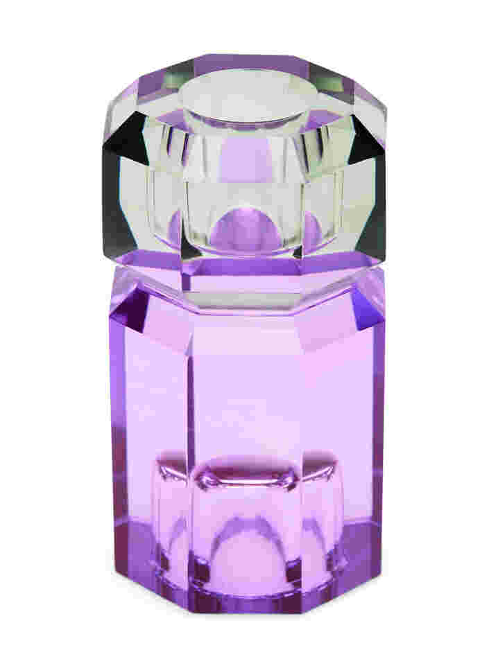 Kynttilänjalka kristallista, Olive/Violet, Packshot image number 1