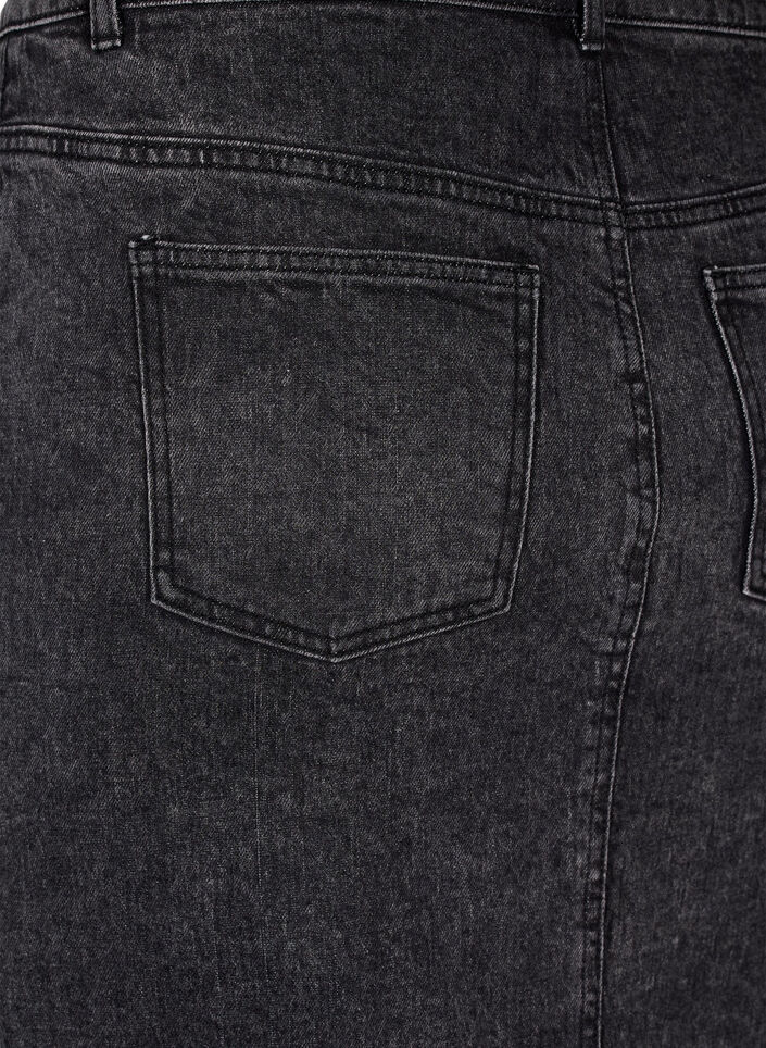 Farkkuhame, jossa on etuhalkio, Dark Grey Denim, Packshot image number 3