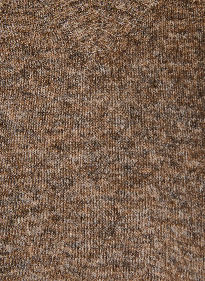 V-aukkoinen neule, Ruskea, Packshot image number 2