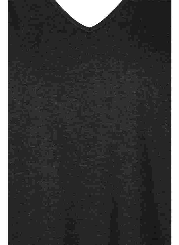 Meleerattu mekko 3/4-hihoilla ja v-pääntiellä, Dark Grey Mel., Packshot image number 2