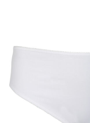 3 kpl setti puuvilla-alushousuja normaalilla vyötäröllä, Bright White, Packshot image number 2