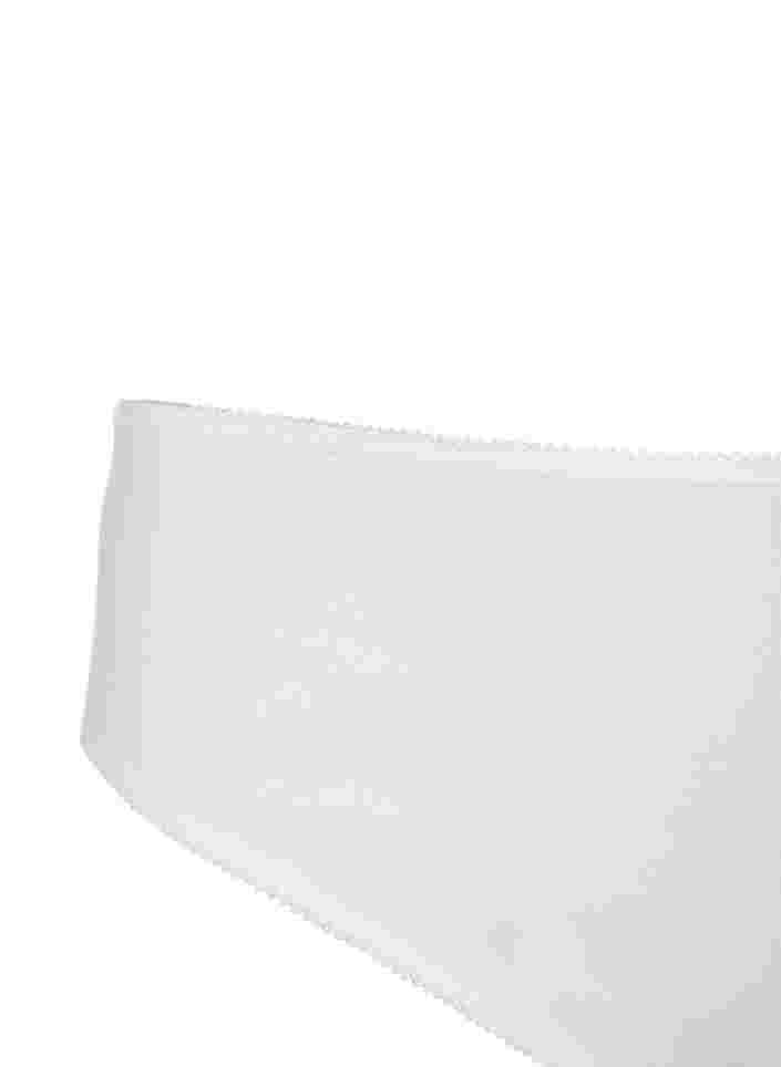 3 kpl setti puuvilla-alushousuja, normaali vyötärö, Bright White, Packshot image number 2