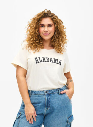 Puuvillainen T-paita tekstillä, Antique W. Alabama, Model image number 0
