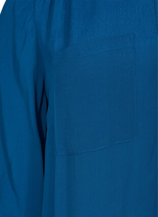 Viskoositunika napeilla ja 3/4-hihoilla, Maroccan Blue, Packshot image number 3