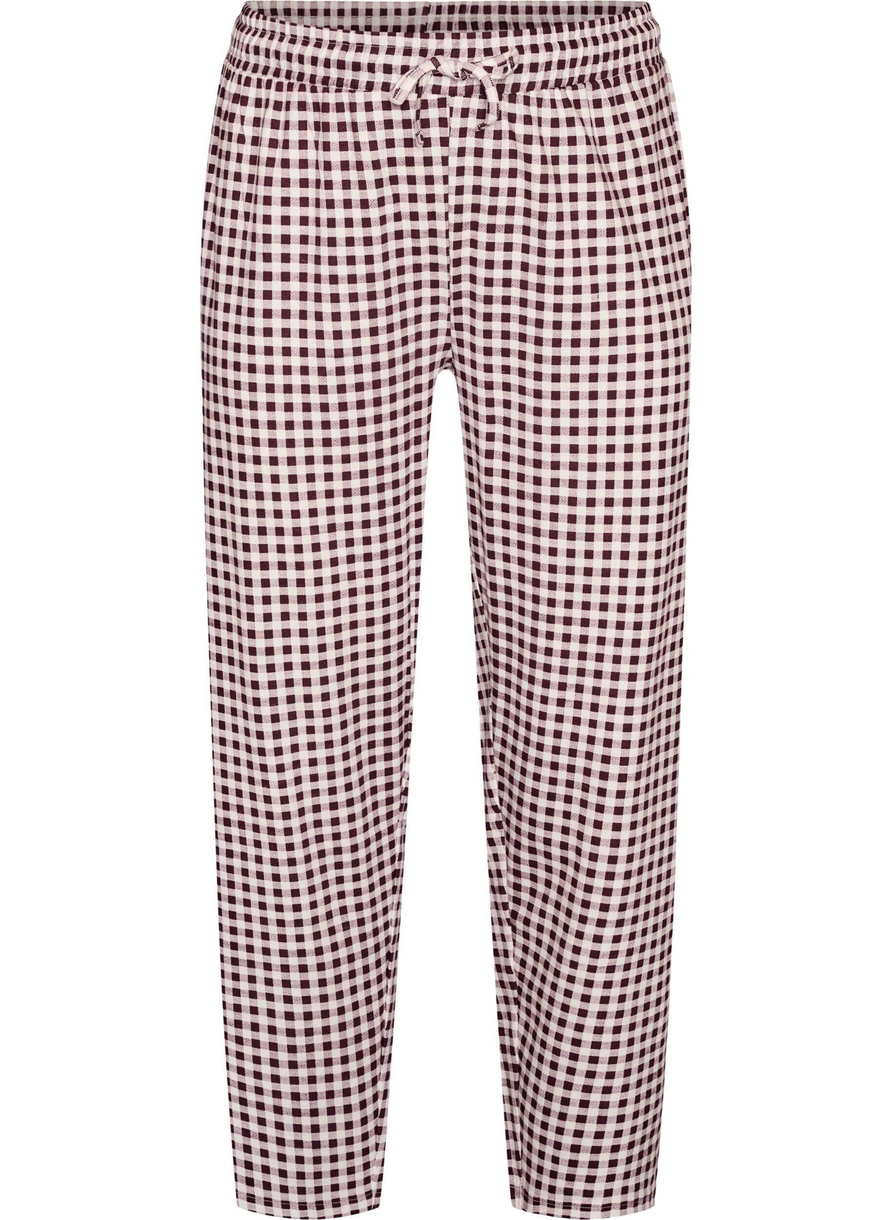 ZizziPuuvillapjama -housut korkealla vy&ouml;t&auml;r&ouml;ll&auml;, Punainen, Packshot image number 0
