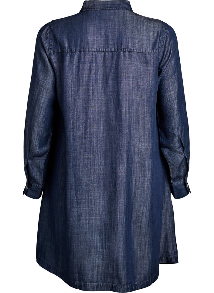 Lyocellista valmistettu lyhyt farkkumekko neppareilla., Sininen, Packshot image number 1