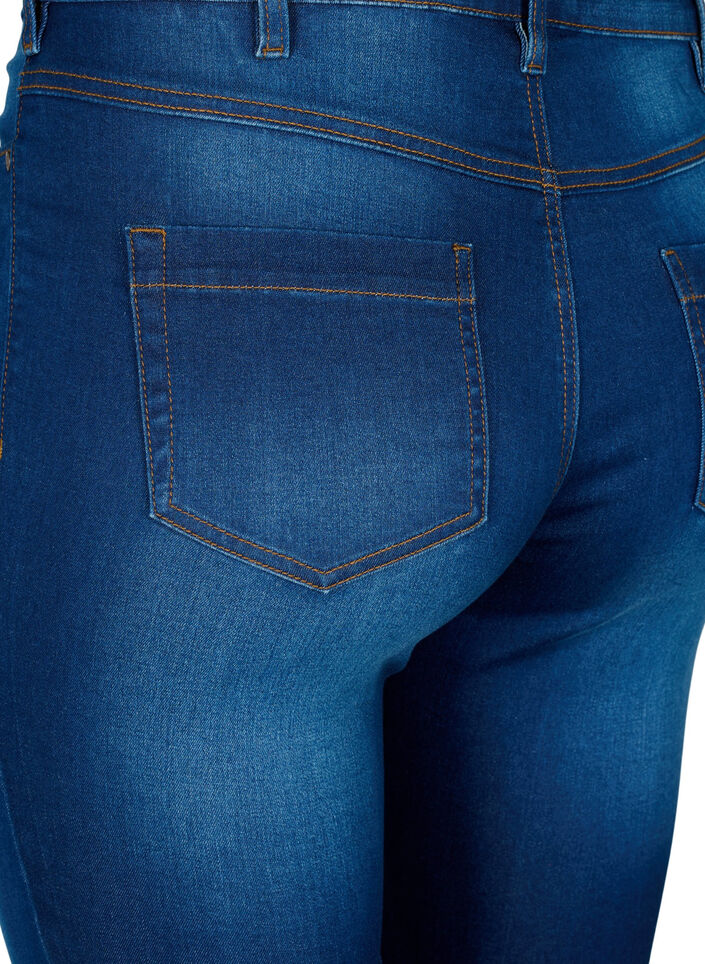 Korkeavy&ouml;t&auml;r&ouml;iset Amy-farkkucaprit super slim fit, Sininen, Packshot image number 3