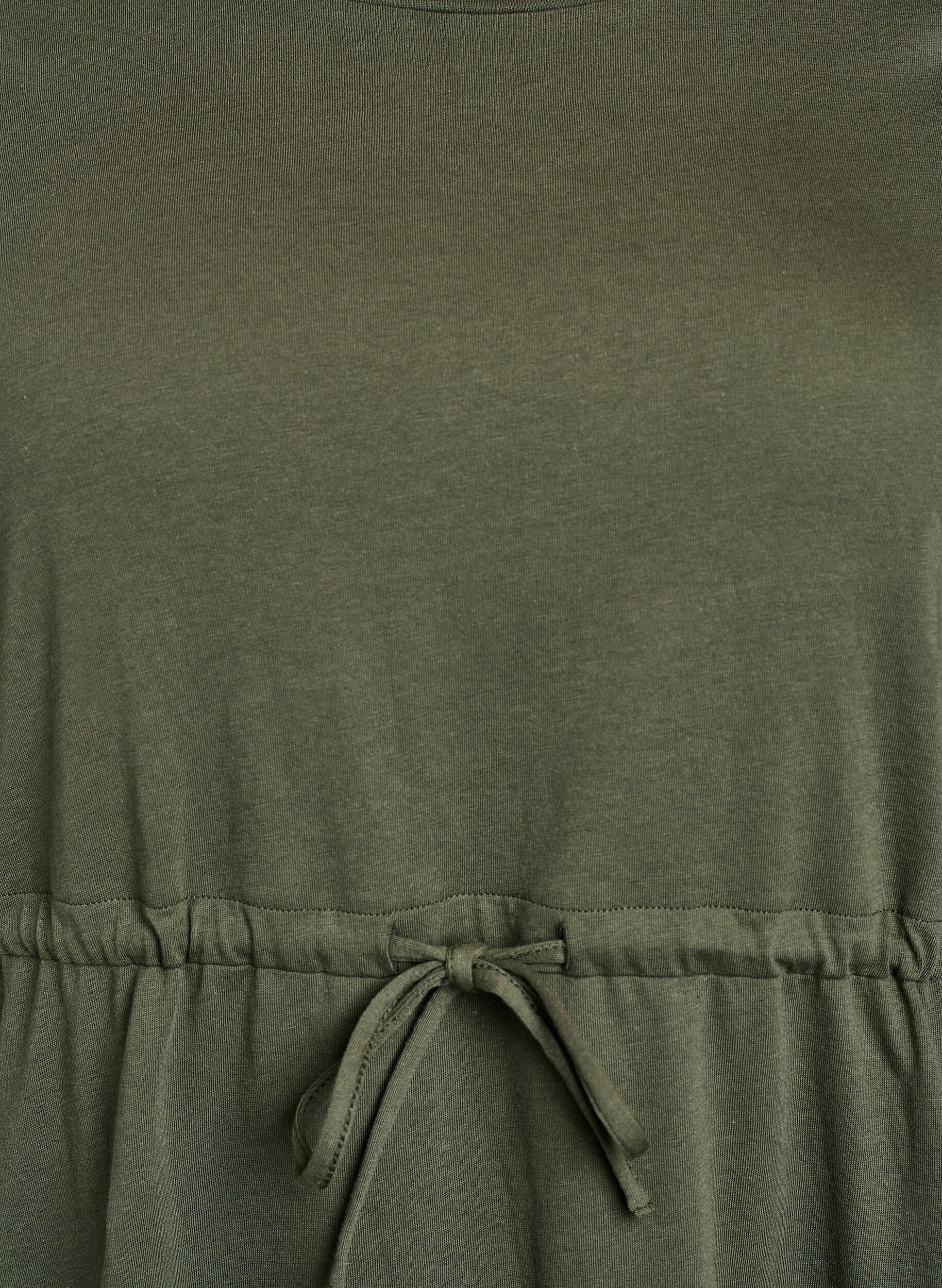 Zizzi FLASH &ndash; Lyhyt T-paitamekko solmittavalla vy&ouml;ll&auml;, Vihre&auml;, Packshot image number 2