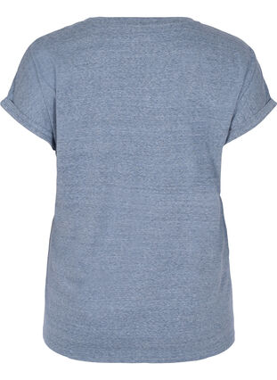 Meleerattu puuvillainen t-paita, Navy Blazer melange, Packshot image number 1