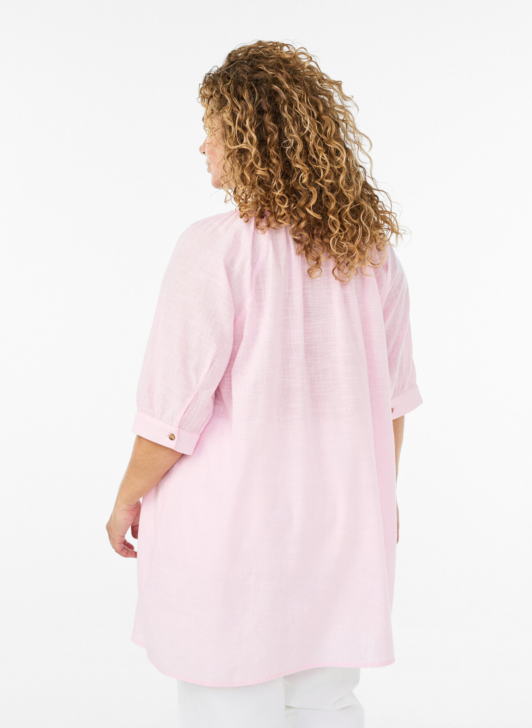 ZizziPuuvillatunika V-p&auml;&auml;ntiell&auml;, Vaaleanpunainen, Model image number 2