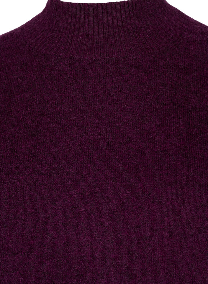 Neulottu villapusero korkealla kaula-aukolla, Potent Purple Mel., Packshot image number 2
