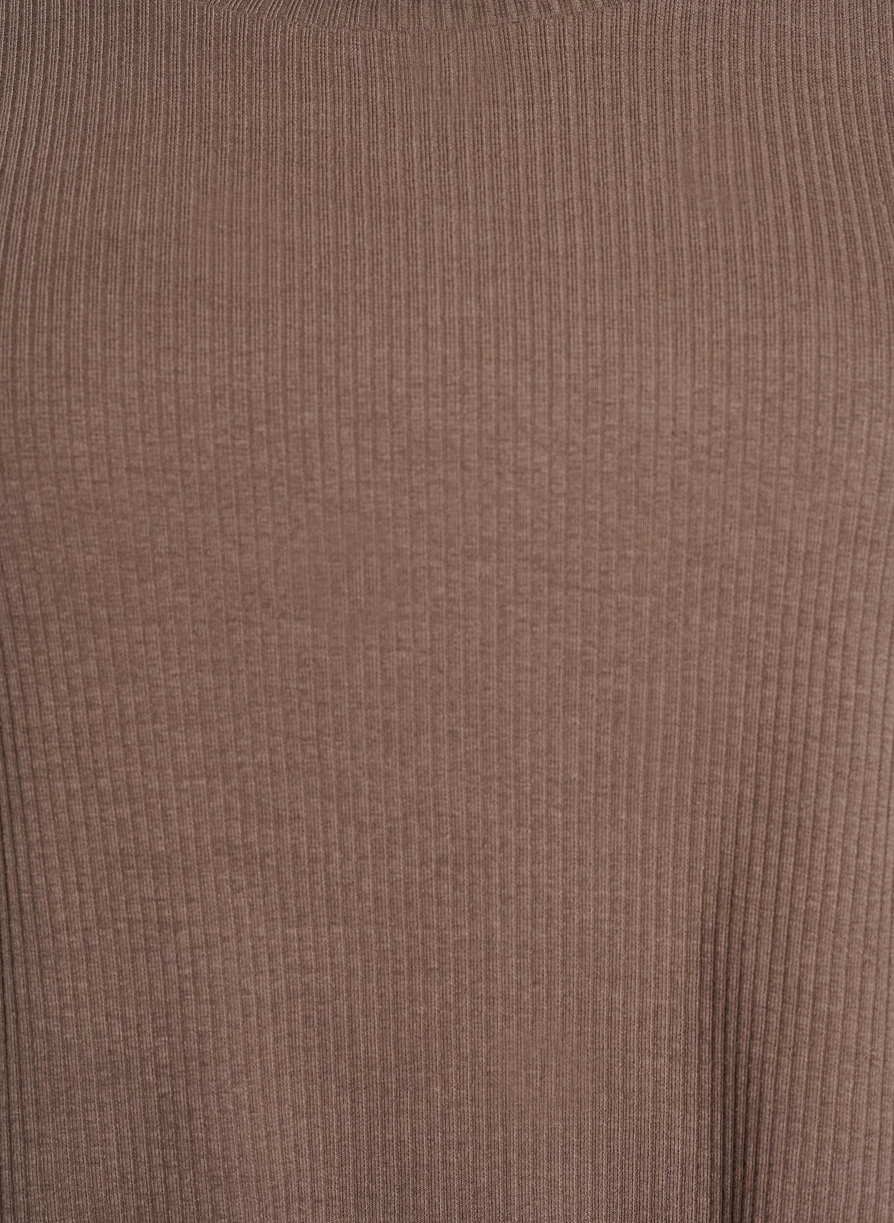 ZizziRibattu jerseypusero, jossa on lyhyet hihat, Ruskea, Packshot image number 2