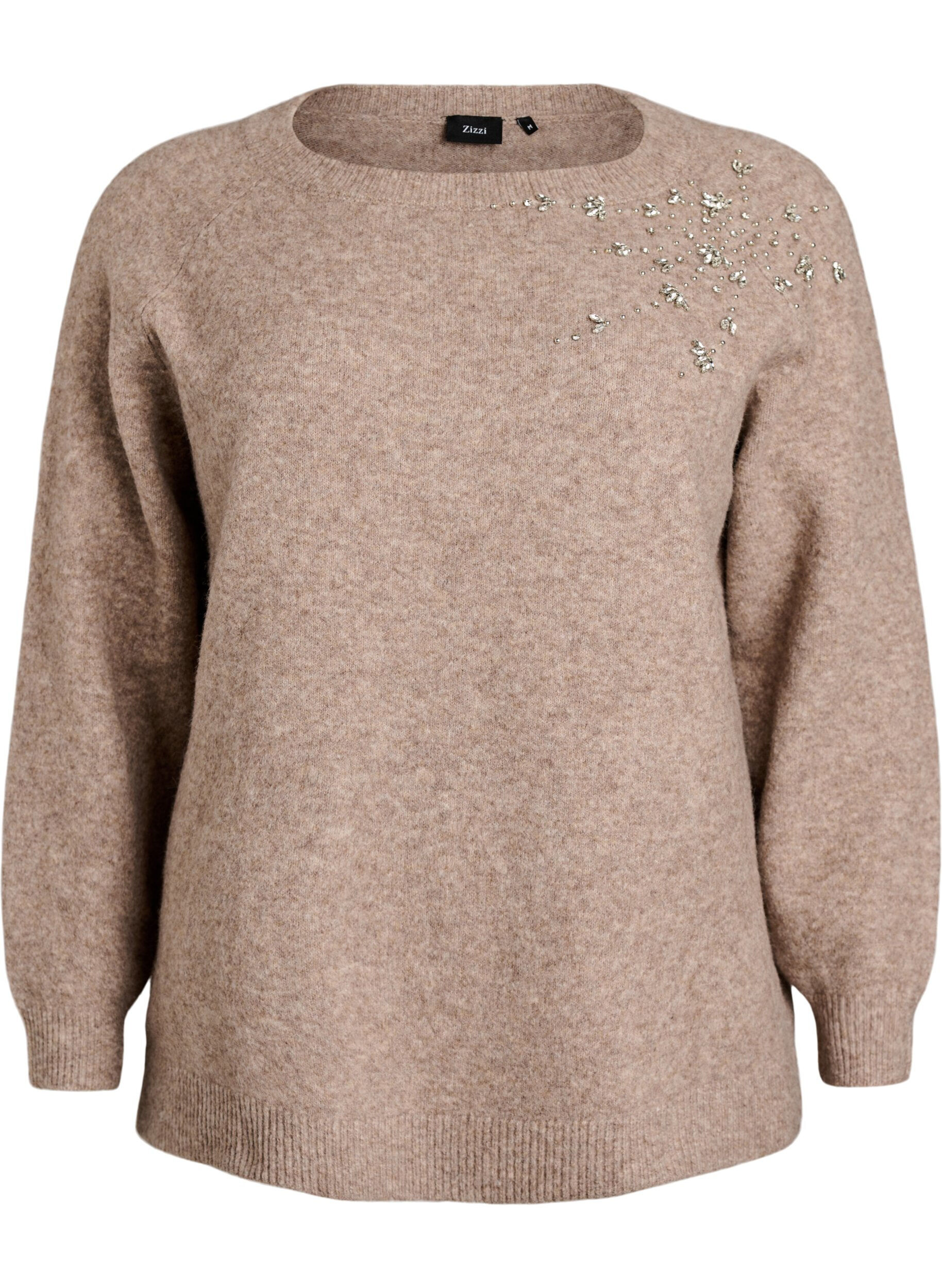 ZizziNeulepusero strasseilla ja niiteill&auml;, Beige, Packshot image number 0