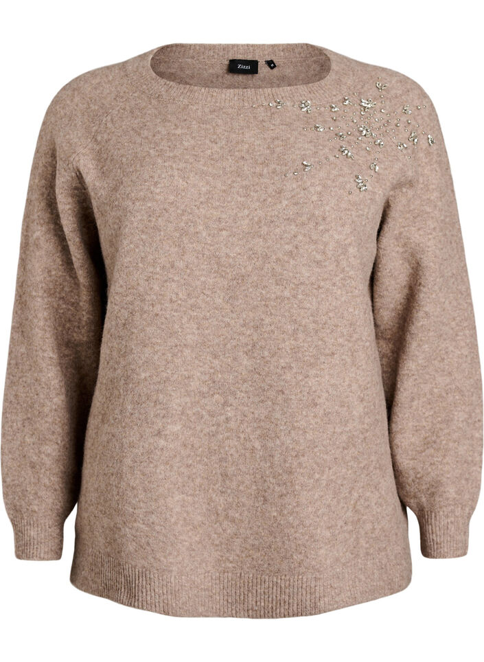 Neulepusero strasseilla ja niiteill&auml;, Beige, Packshot image number 0
