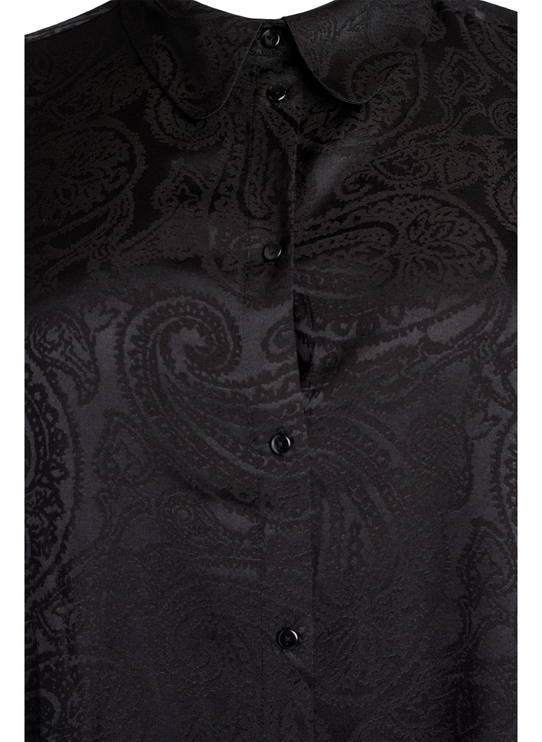 ZizziPaita samans&auml;vyisell&auml; paisley-kuviolla, Musta, Packshot image number 2
