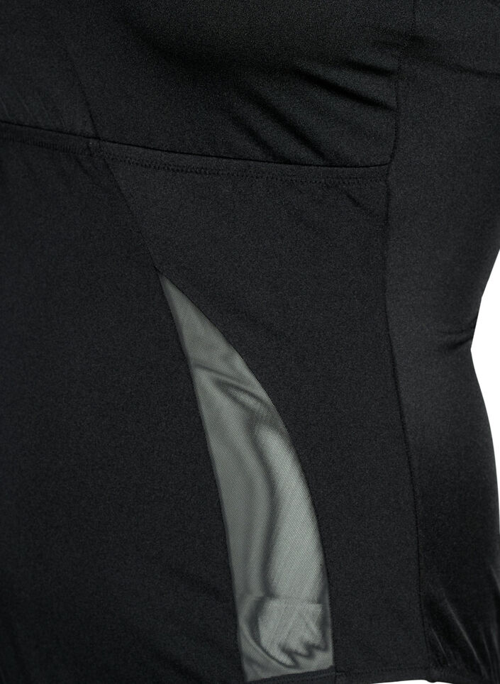 Yksiolkaiminen uimapuku, jossa on mesh-kankaiset yksityiskohdat, Black, Packshot image number 3