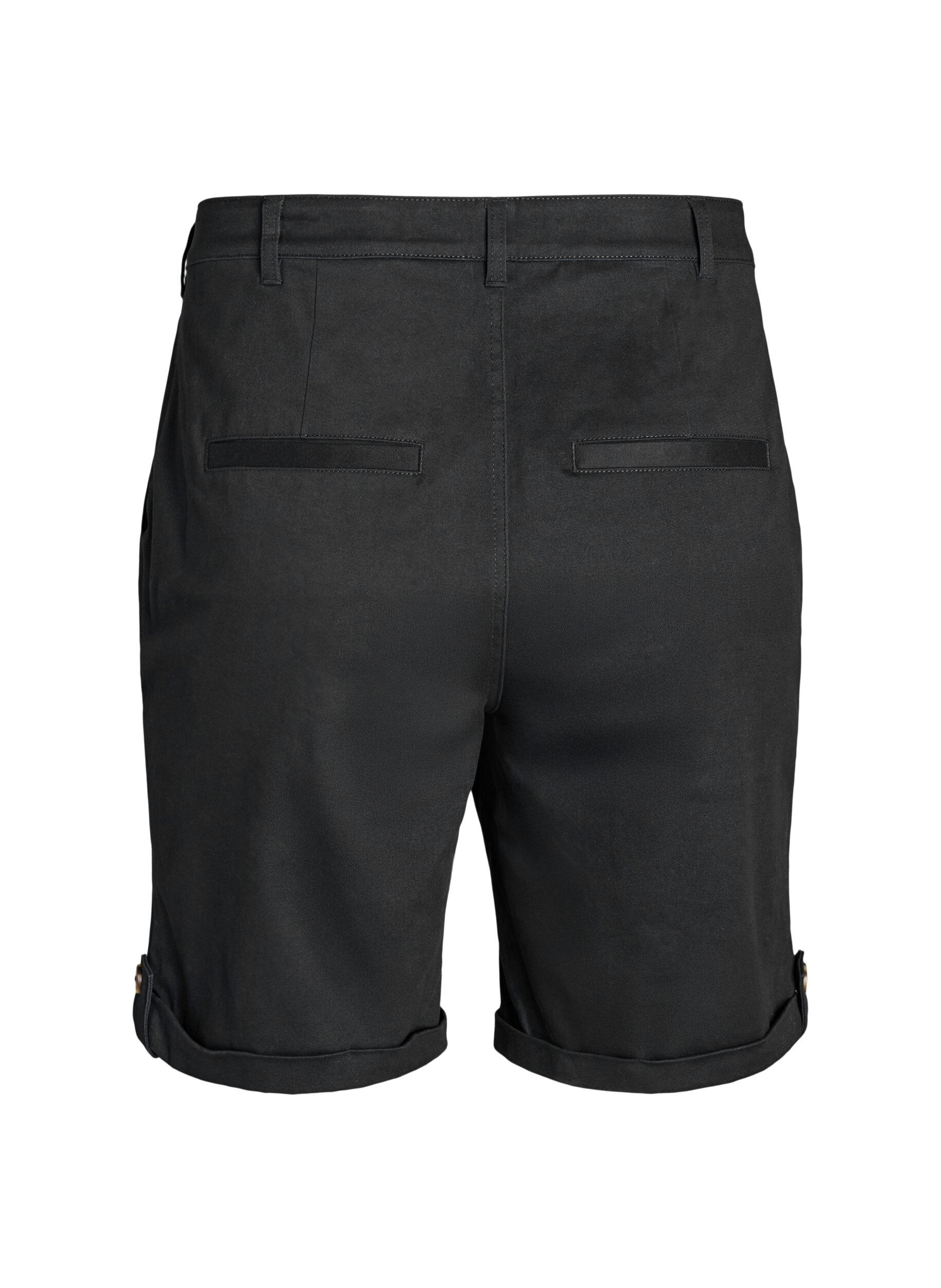 Zizzi Chino-shortsit taskuilla, Musta, Packshot image number 1