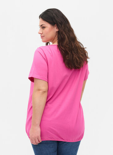 Puuvillainen t-paita lyhyillä hihoilla, Raspberry Rose, Model image number 1