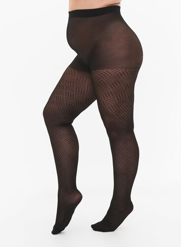 Kuvioidut 50 denierin sukkahousut, Black, Model image number 0