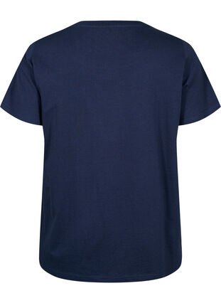 Puuvillainen T-paita brodeerauksella, Navy Blazer, Packshot image number 1