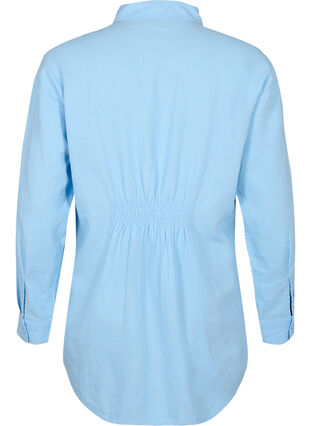Pitkä paita pellava-viskoosisekoitteesta, Chambray Blue, Packshot image number 1