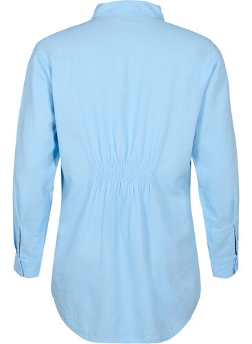 Pitkä paita lin-viskoosisekoitteesta, Chambray Blue, Packshot image number 1
