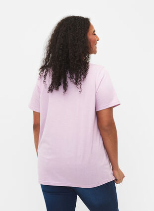 Lyhythihainen t-paita v-pääntiellä, Lavender Frost, Model image number 1
