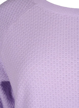 Luomupuuvillainen kuvioneulepusero, Lavender, Packshot image number 2