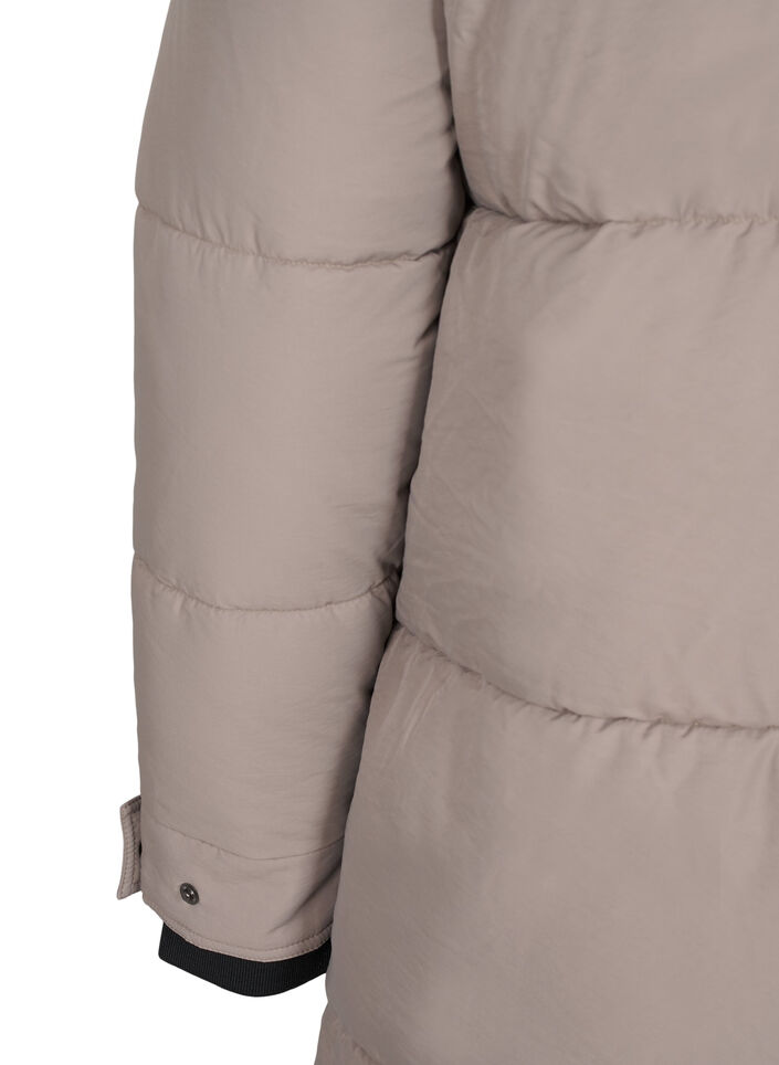 Toppa­takki hupulla ja kontrastiyksityiskohdilla, Beige, Packshot image number 4