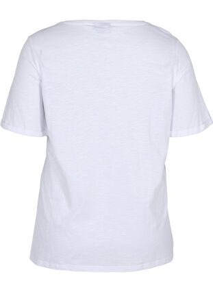 Puuvillainen t-paita lyhyillä hihoilla, Bright White, Packshot image number 1
