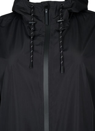 Sadetakki taskuilla ja hupulla, Black, Packshot image number 2